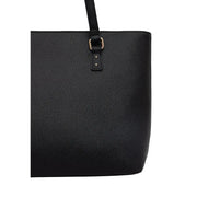 Liu Jo black polyurethane tote bag with textured finish gold tone metal buckle and strap with inside pocket
