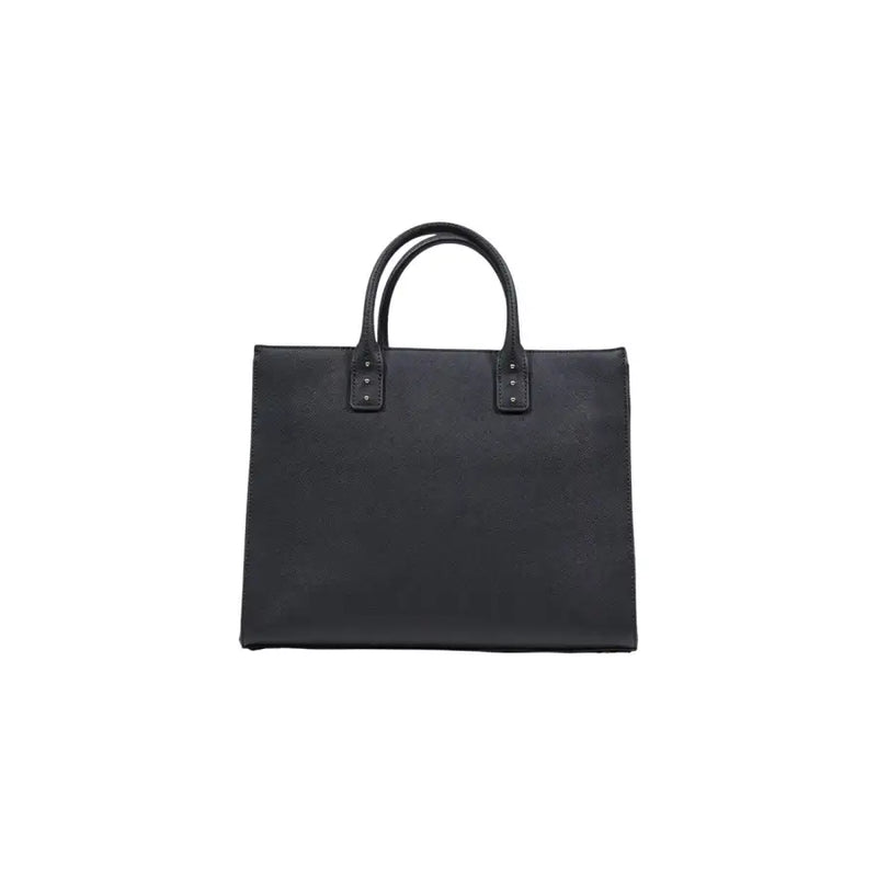 Liu jo black polyurethane handbag with structured rectangular shape leather tote and top handles