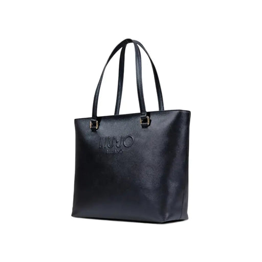 Black faux leather tote bag with two top handles for Liu Jo Black Polyurethane Handbag