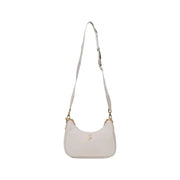 White faux leather shoulder bag with gold chain accents from Liu Jo featuring an inside pocket