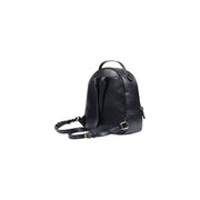 Black leather Liu Jo rucksack with textured surface gold-tone hardware zip and pockets 26x30x13 cm