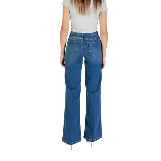 High-waisted wide-leg light wash blue jeans for women Liu Jo Blue Ankle Length Jeans