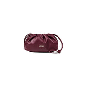 Burgundy leather drawstring pouch bag with shoulder strap from Liu Jo Bordeaux Lace Trim collection