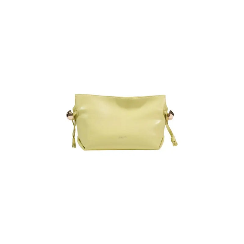 A sleek pale green leather Liu Jo crossbody bag with gold hardware tassels and an inside pocket