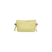Liu jo green polyurethane handbag in pale yellow glossy leather with gold-tone hardware and matching drawstring ties