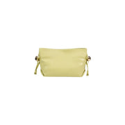 Liu jo green polyurethane handbag in pale yellow glossy leather with gold-tone hardware and matching drawstring ties