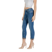 Women’s cropped blue jeans with leopard print cuffs from Liu Jo Light Blue Fall Winter collection