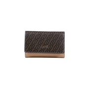 Brown Liu Jo leather wallet with monogram pattern and tan base