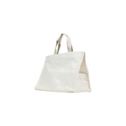 Liu Jo white polyester minimalist tote bag with sturdy handles and subtle textured off-white canvas surface 41x30x10 cm