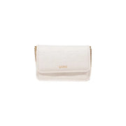White quilted PU crossbody bag with gold chain strap and logo for Liu Jo White PU Shoulder Bag