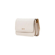 White patent leather Liu Jo shoulder bag with gold chain strap and interior pockets