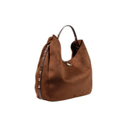 Liu jo women brown suede hobo bag with leather strap and metallic studs polyuerethane 48 by 34 cm