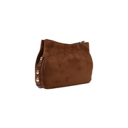 Liu jo women brown small handbag in suede with gold-tone hardware and structured slightly curved silhouette w30cm polyester