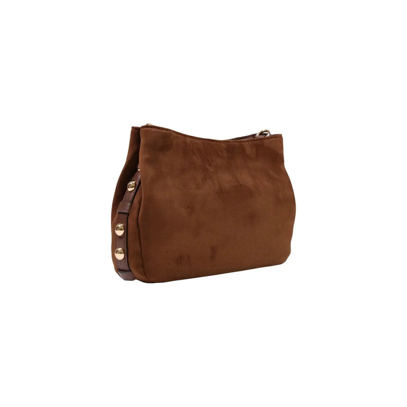 Liu jo women brown small handbag in suede with gold-tone hardware and structured slightly curved silhouette w30cm polyester