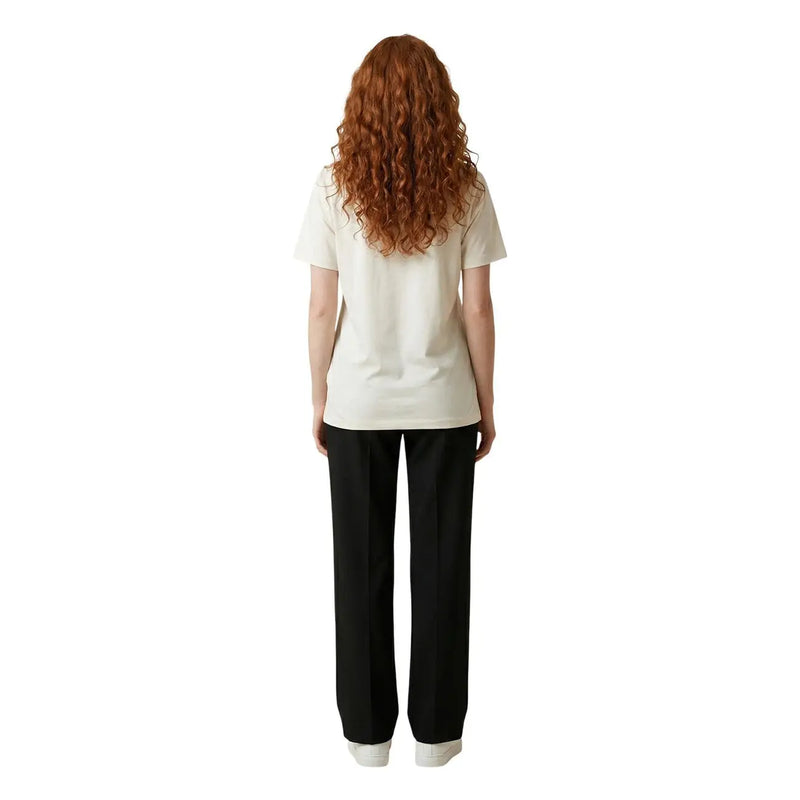 Cream-colored Liu Jo women cotton short sleeve round neck t shirt with minimalist design in beige color