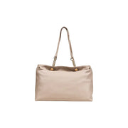Metallic rose gold leather tote bag with chain and leather straps for Liu Jo Women Fall Winter collection