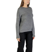 Women’s gray long-sleeve crew-neck knit sweater from Liu Jo for women