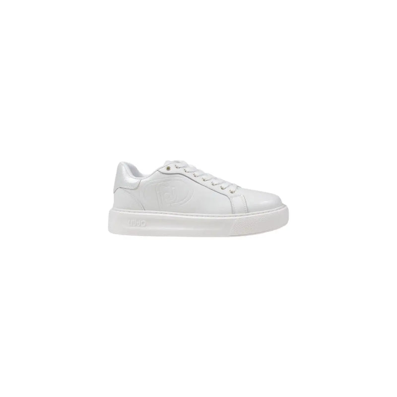Liu jo women leather sneakers white spring summer white leather low-top sneaker with minimalist design and embossed logo