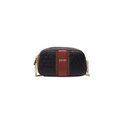 Liu jo women red crossbody bag in black and brown polyurethane with embossed logo pattern and 24cm width