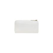 Liu jo women wallet beige with white textured leather and gold-toned zipper pull suitable for organized storage