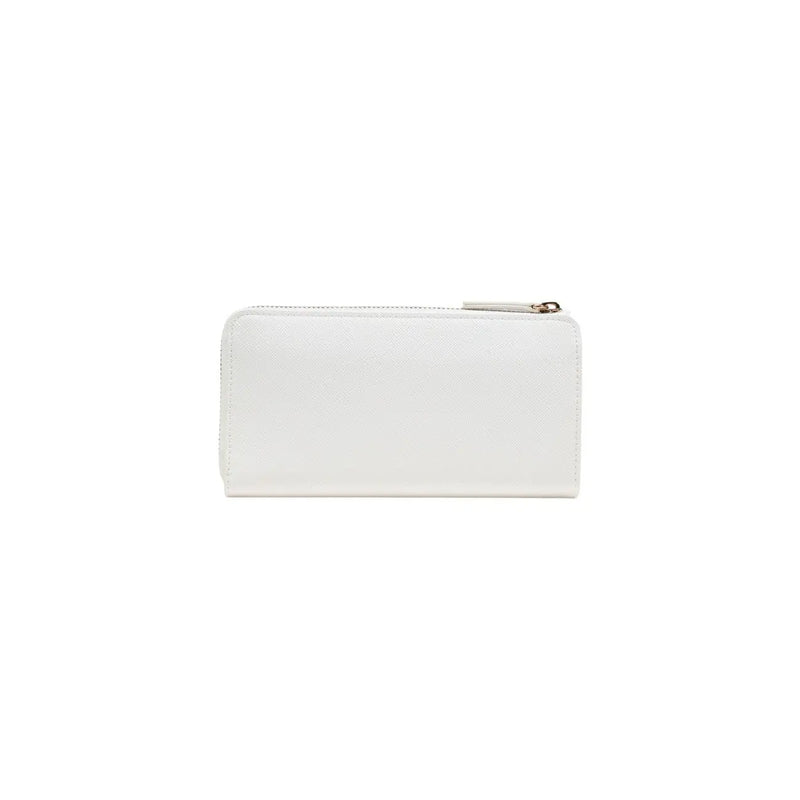 Liu jo women wallet beige with white textured leather and gold-toned zipper pull suitable for organized storage
