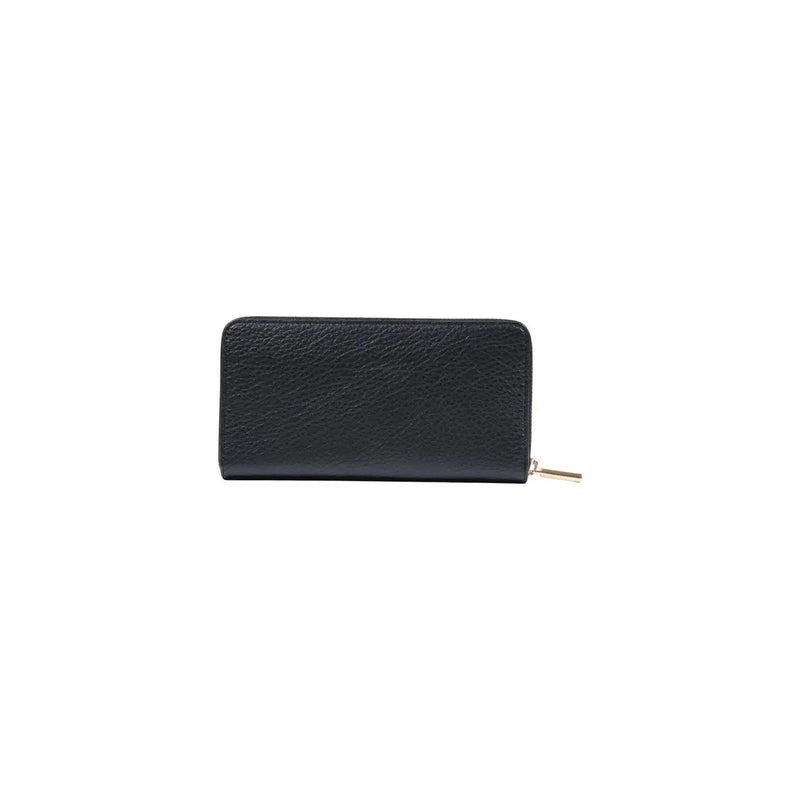 Liu Jo women wallet black textured leather zip around XL with gold-tone zipper pull and polyurethane 19cm