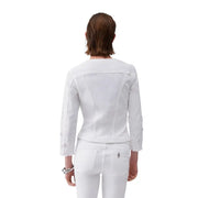 Liu Jo women white 3/4 sleeve blazer with cuff embellishments