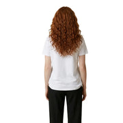 Liu jo women white cotton round neck short sleeve t shirt with clean minimalist design and soft fabric