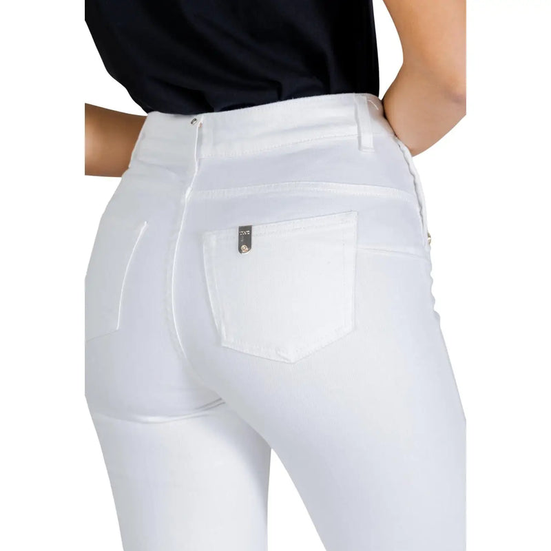 Liu Jo women white cotton high-waisted skinny jeans with sleek fit and subtle stitching details