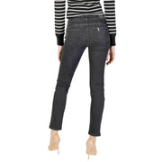 Liu Jo women’s black dark-wash slim fit denim jeans with subtle fading at the thighs for fall winter wear