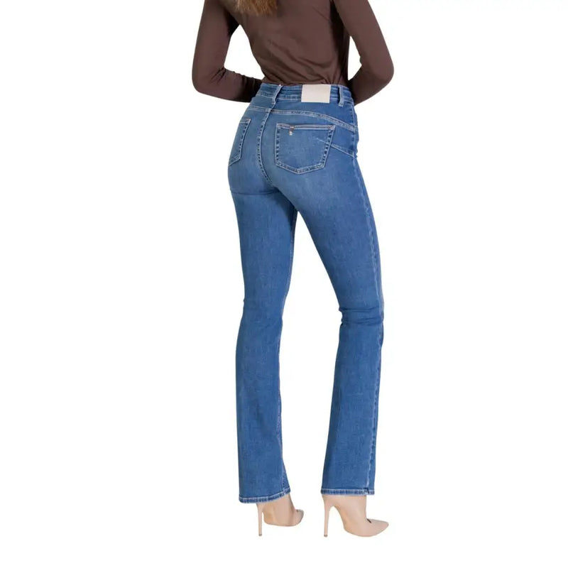 Liu Jo women’s blue cotton blend jeans with classic straight-leg cut and subtle fading for spring summer wear