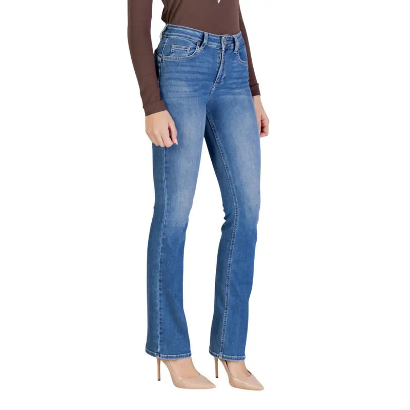 Liu Jo women’s blue cotton blend jeans with a classic straight-leg cut and subtle fading for spring summer