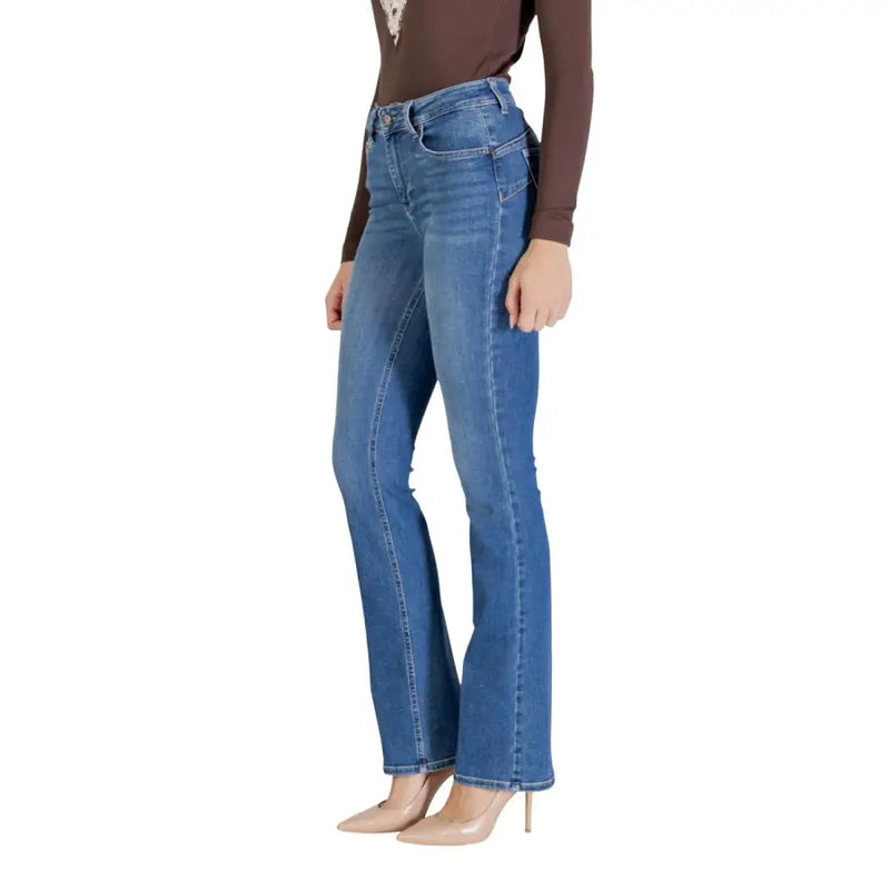Liu Jo women’s blue cotton blend jeans with classic straight-leg cut and subtle fading for spring summer wear