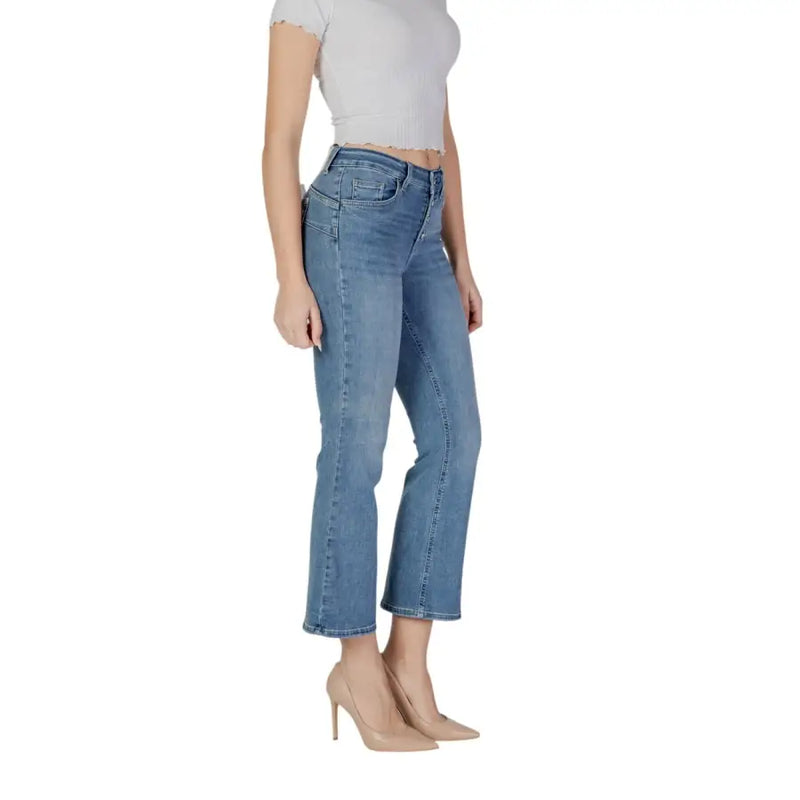 Liu Jo women’s light-wash high-rise straight-leg jeans made from a cotton blend for spring summer collection