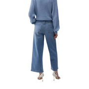 Liu Jo Jean en denim bleu clair pour femme, coupe ample et jambes larges, vue de dos