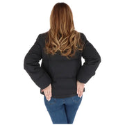 Love Moschino schwarze, bedruckte Steppjacke mit Reißverschluss und gestepptem Design