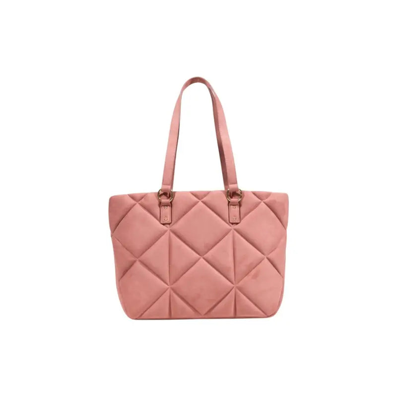 Pink quilted tote bag with two top handles from Love Moschino Pink Suede Handbag collection