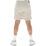 Lyle & Scott Leinenshorts für Herren aus beiger Baumwolle mit umgeschlagenen Bündchen und gesticktem Logo auf der Gesäßtasche, Rückansicht