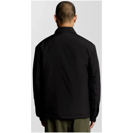 Lyle and Scott men blazer black zip polyester jacket jk2334v with sleek minimalist design and structured collar