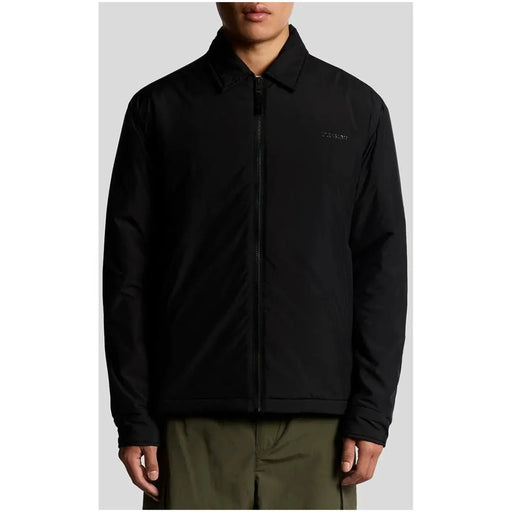 Black givenchy jacket with subtle embroidered logo on chest in lyle and scott men blazer black zip polyester jacket jk2334v