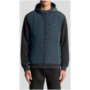 Lyle & Scott Herren-Kapuzenpullover in Blau mit Reißverschluss in Dunkelblaugrün und Schwarz mit dezentem Brustlogo und zweifarbigem Design