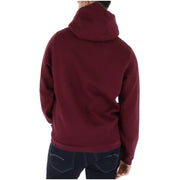 Lyle and Scott men bordeaux cotton hoodie sweatshirt featuring a soft textured fabric and ribbed cuffs