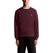Lyle and Scott Herren-Sweatshirt, blau, Baumwolle, Rundhalsausschnitt; bordeauxroter Rundhalsausschnitt mit weißem Innenkragen und gelbem Vogellogo