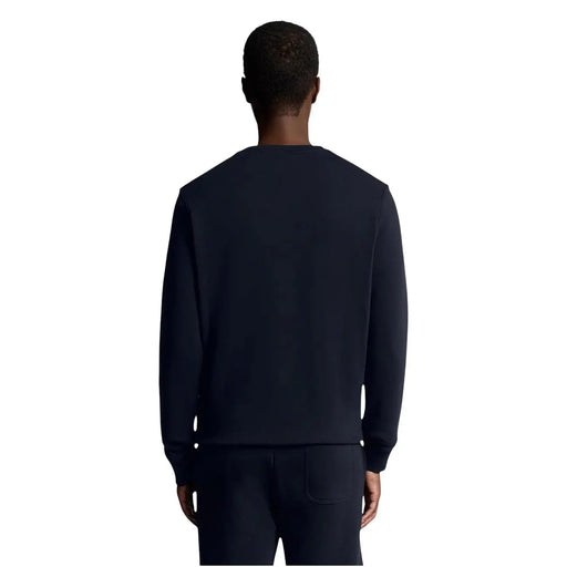 Navy blue long-sleeved cotton crew neck sweatshirt for men by Lyle and Scott, ideal for casual wear