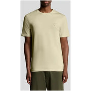 Lyle & Scott men t-shirt in pale green with short sleeves and a small embroidered logo on the left chest