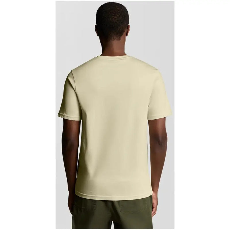 Lyle & Scott men t-shirt in pale yellow short-sleeved crew neck made of soft cotton fabric