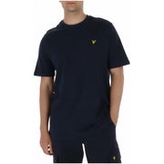 Marineblaues Lyle & Scott Herren-T-Shirt, Kurzarm, mit gelbem Vogellogo, aus Baumwolle, Rundhalsausschnitt, TS2406V