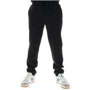 Black sweatpants by lyle and scott with a drawstring waistband and ribbed cuffs in a relaxed fit