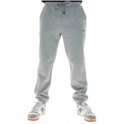 Lyle & Scott men trousers gray heathered sweatpants with drawstring waistband and subtle brand logo on thigh
