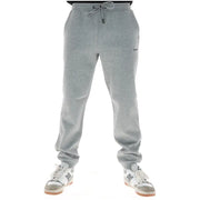 Lyle & Scott men trousers gray heathered sweatpants with drawstring waistband and subtle brand logo on thigh